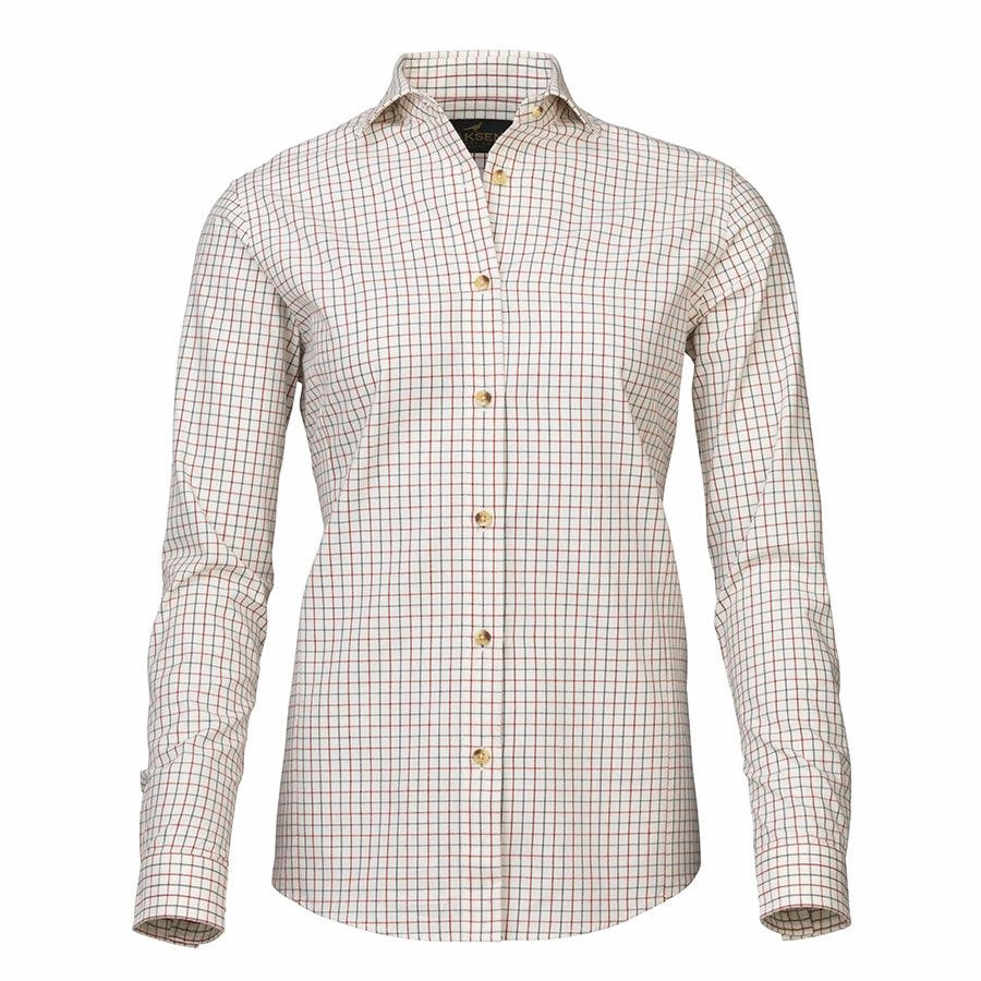 New Arrival Discount Shop Hot Deals Laksen Eleanor Ladies Cotton Wool Tattersall Shirt - Wine/Loden