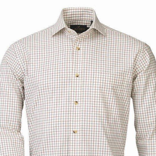 Laksen Eric Mens Tattersall Shirt - Wine/Loden Dont Miss Hot Deals