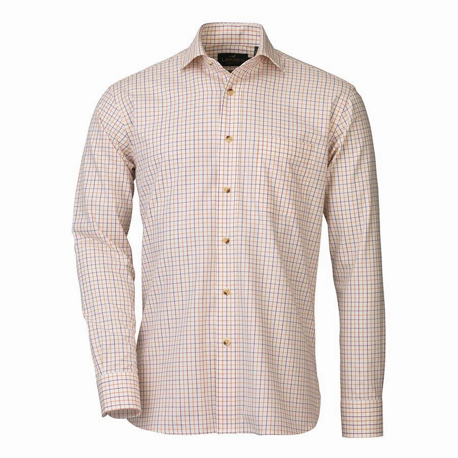 Deal Frenzy Today Laksen Ewan Mens Tattersall Shirt - Mandarin/Purple