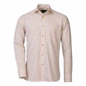 Laksen Ewan Mens Tattersall Shirt - Mandarin/Purple Weekend Flash Offer Last Chance Offer