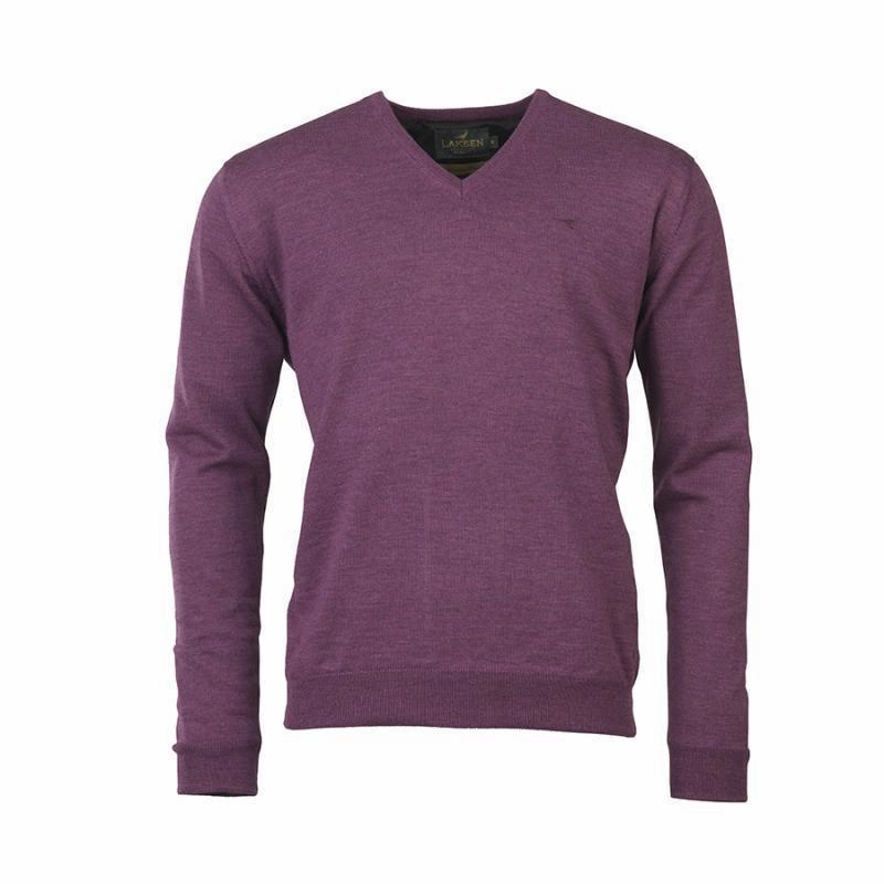 Laksen Grantham Windstopper V-Neck Merino Mens Jumper - Heather Limited Offer Alert