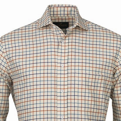Laksen Jacques Mens Check Shirt - Navy Shop the Savings Now