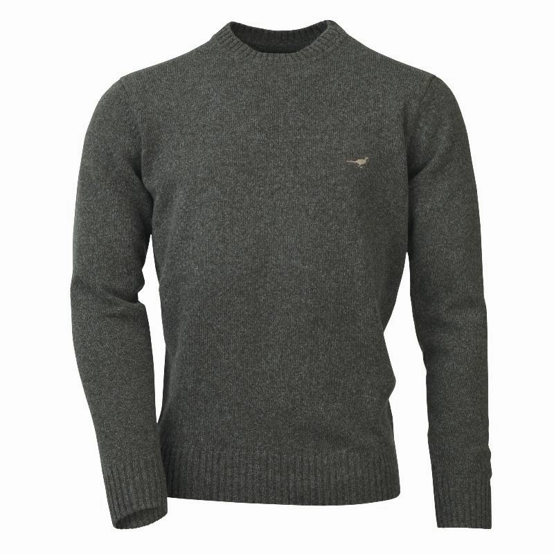 Laksen Kensington Lambswool Round Neck Mens Jumper - Loden Todays Hot Savings Sale Ending Soon