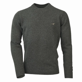 Laksen Kensington Lambswool Round Neck Mens Jumper - Loden Special Price Today