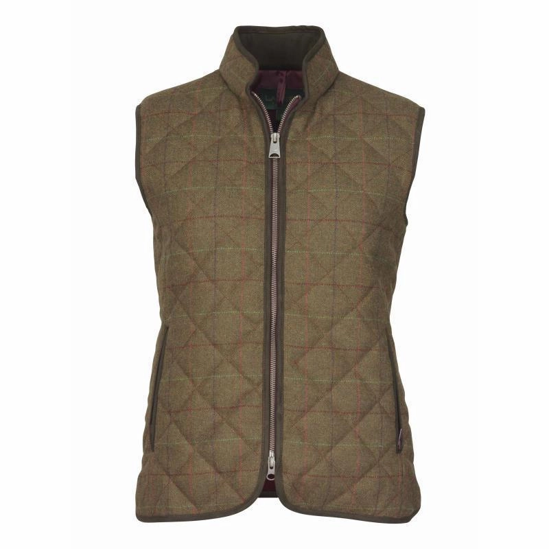 Limited Time Offer Laksen Ladies Tweed Quilted Vest - Temple Tweed