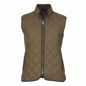 Limited Time Offer Laksen Ladies Tweed Quilted Vest - Temple Tweed