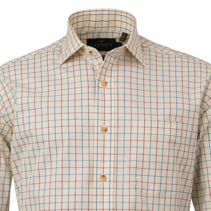 Special Offer Inside Laksen Mort Mens Shooting Shirt - Old Red/Deep Ocean