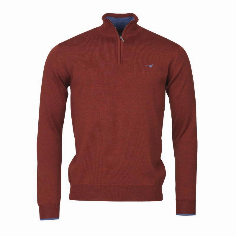 Laksen Norfolk 1/4 Zip Merino Mens Jumper - Grape Flash Sale Now