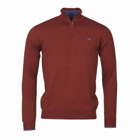 Laksen Norfolk 1/4 Zip Merino Mens Jumper - Grape Flash Sale Now