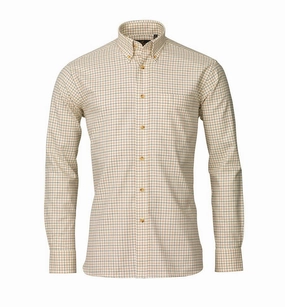 Laksen Paulie Mens Tattersall Shirt - Reddish/Forest Save More Now