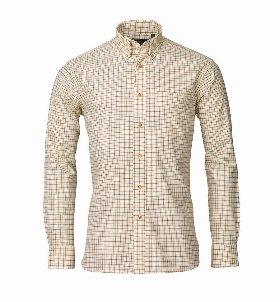 Laksen Paulie Mens Tattersall Shirt - Reddish/Forest Save More Now