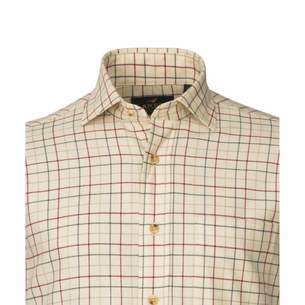 Grab Your Deal Today Price Slash Today Laksen Robbie Mens Cotton Shirt - Sand/Forest/Grape