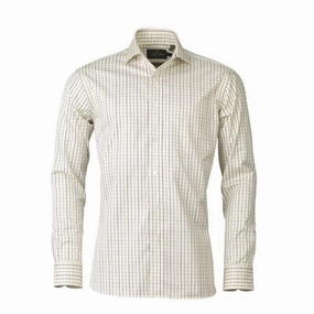 Todays Special Savings MustHave Clearance Laksen Robbie Two Ply Cotton Twill Mens Sporting Shirt - Purple Green Navy