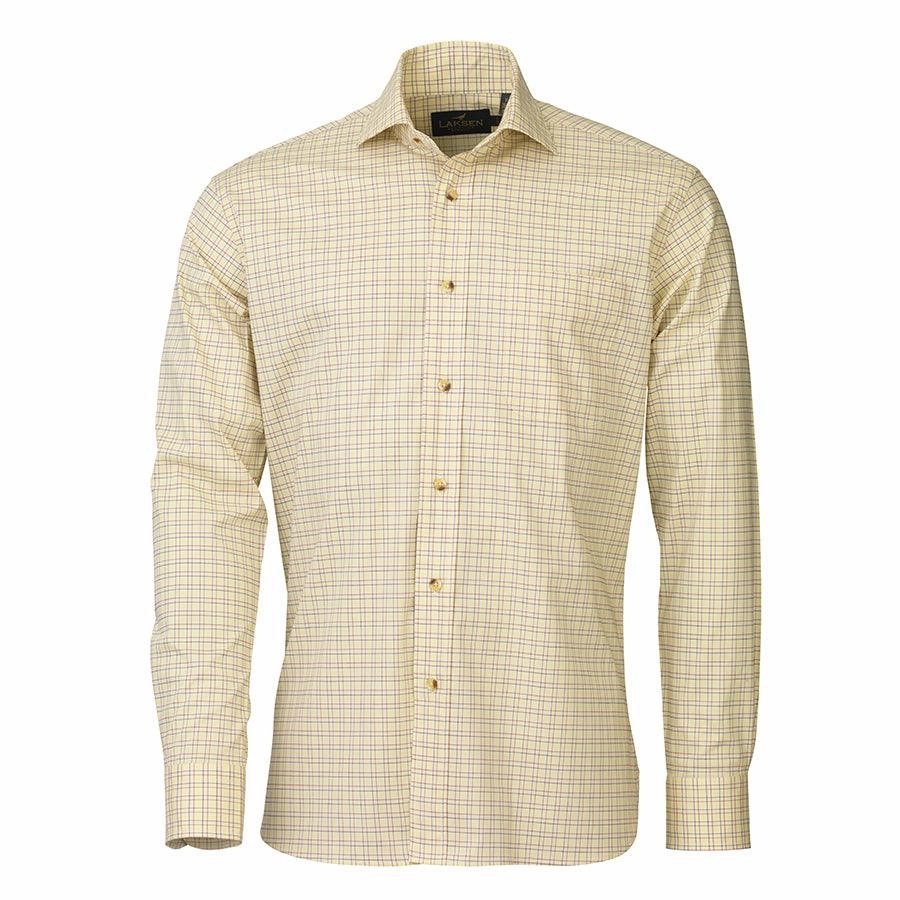 Laksen Roderick Mens Tattersall Shirt - Red/Gorse/Navy Special Savings Today