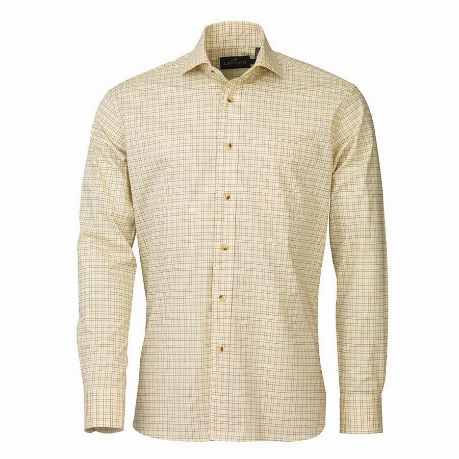 Today Only Steal Laksen Roderick Mens Tattersall Shirt - Red/Gorse/Navy