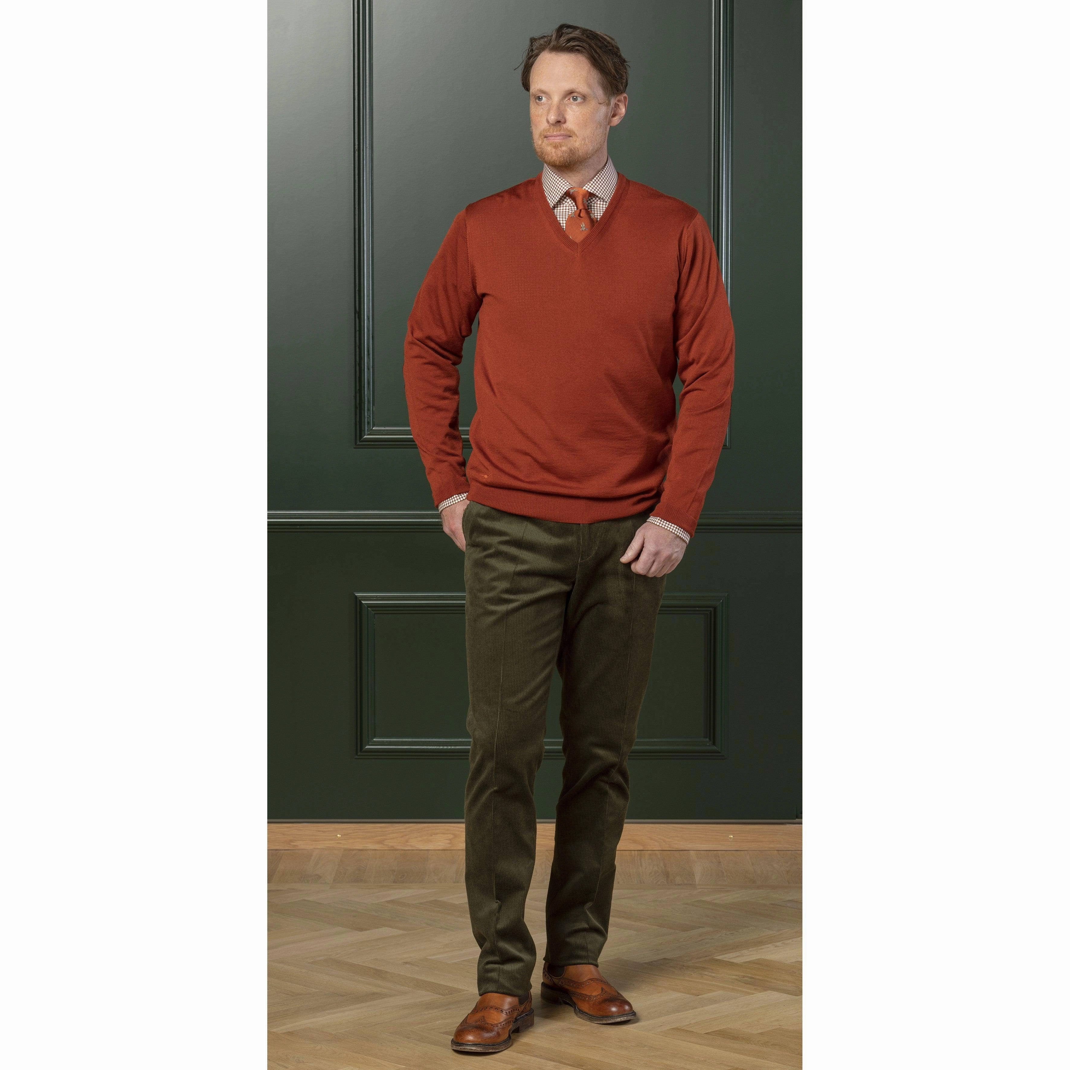 Shop Now Save Clearance Savings Now Laksen Sussex V-Neck Mens Merino Jumper - Tile
