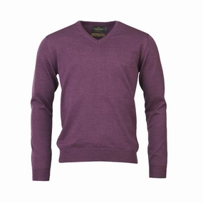 Online Exclusive Offer Laksen Sussex V-Neck Merino Mens Jumper - Heather