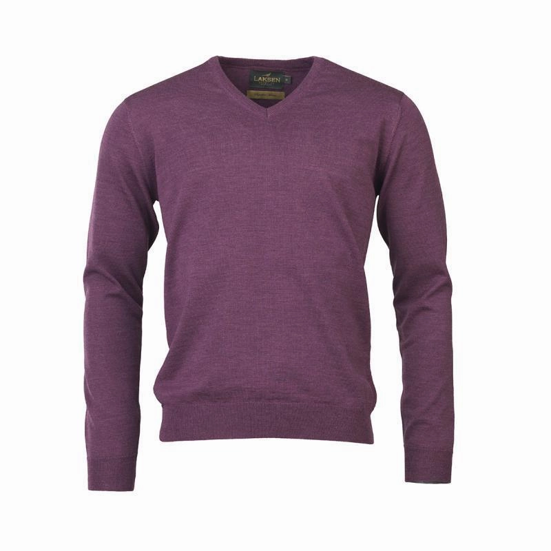 Laksen Sussex V-Neck Merino Mens Jumper - Heather Clearance Event Alert Instant Savings Deal