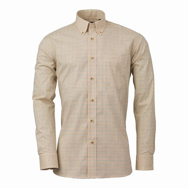 Laksen Tate Sporting Stretch Mens Shooting Shirt - Brownie/Burnt Orange/Cornflower Instant Savings Deal Big Clearance Event