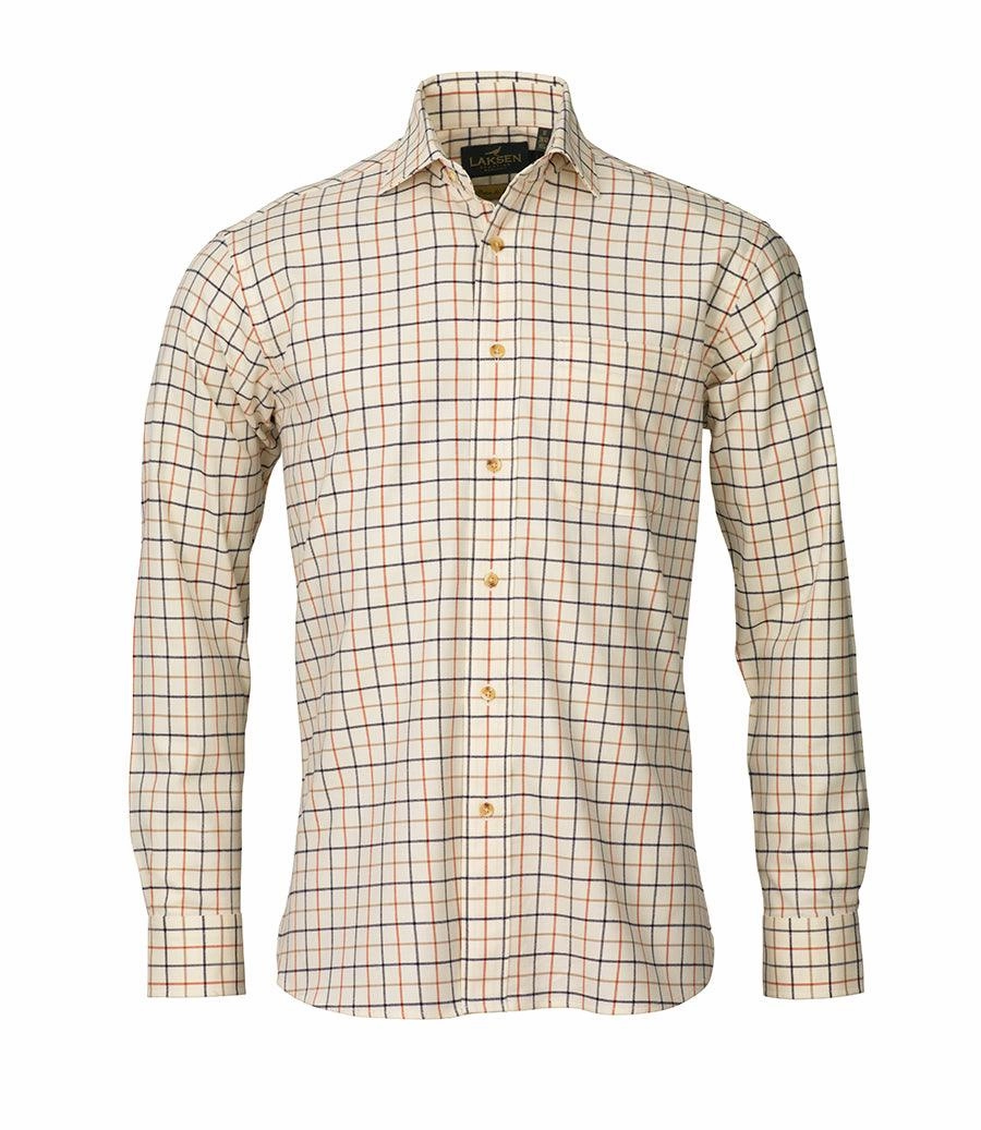 Grab Your Savings Laksen Tommy Mens Tattersall Shirt - Orange/Sand/Navy