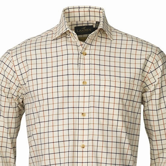 Laksen Tommy Mens Tattersall Shirt - Orange/Sand/Navy Best Deal Today