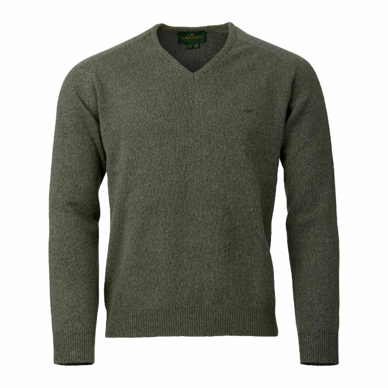 Laksen Trent Mens Lambswool V-Neck Jumper - Forest Best Deal Today Daily Deal Frenzy