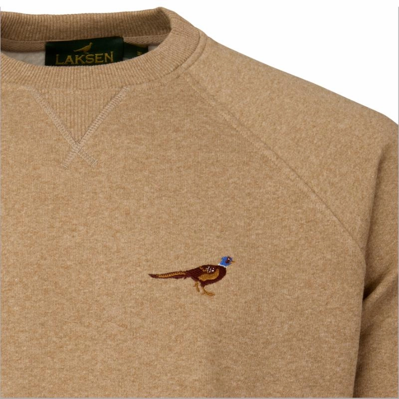 Laksen True Pheasant Mens Sweatshirt - Camel Melange Last Chance Steal