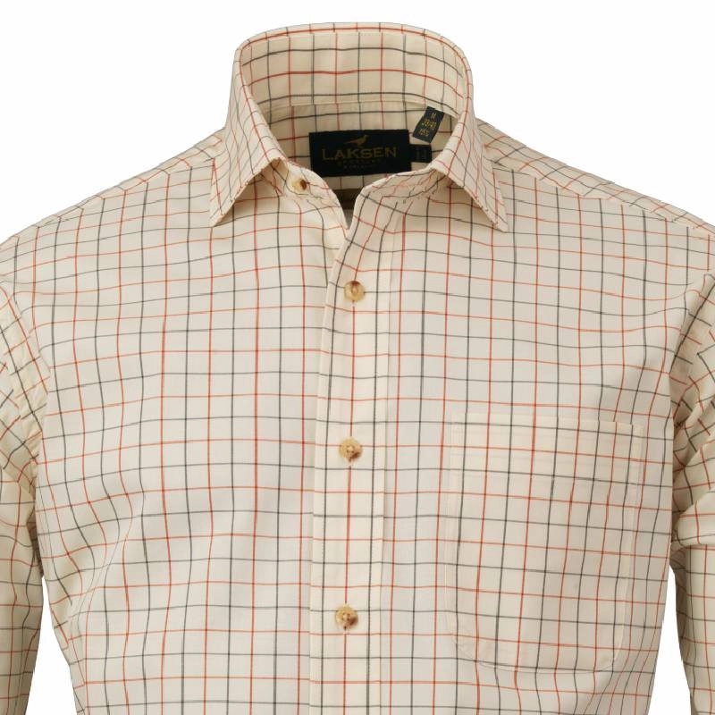 Laksen Zac Mens Shooting Shirt - Burnt Orange/Forest Green Clearance Event Today