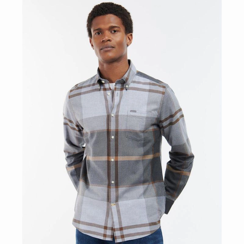 Hot Picks Today Perfect Gift Sale Barbour Dunoon Mens Tailored Shirt - Greystone