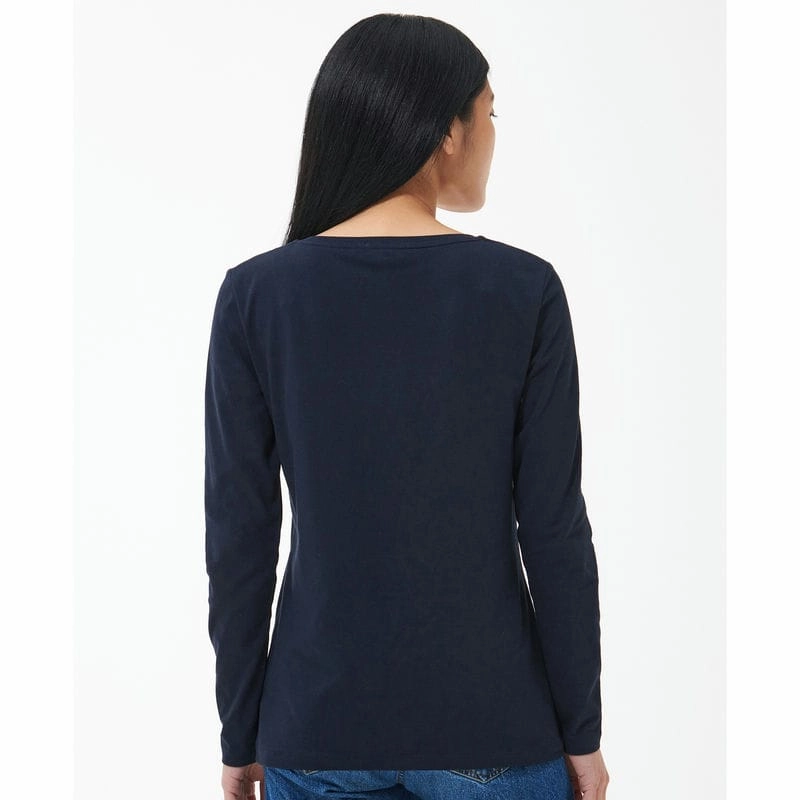 Dont Miss Out Best Deal Today Barbour Homeswood Ladies Long Sleeve Tee - Navy Pheasant