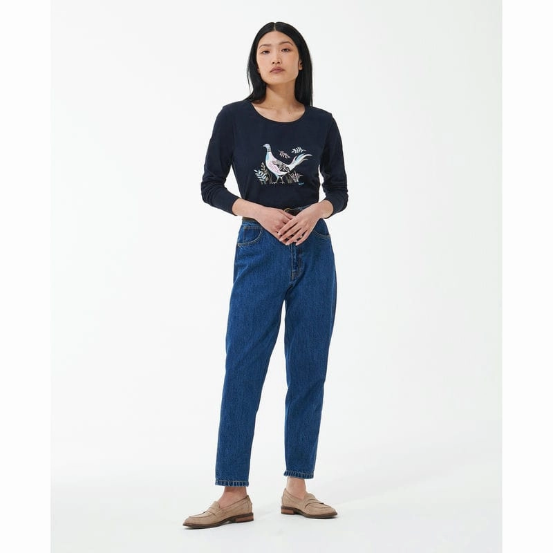 Today Only Savings Barbour Homeswood Ladies Long Sleeve Tee - Navy Pheasant