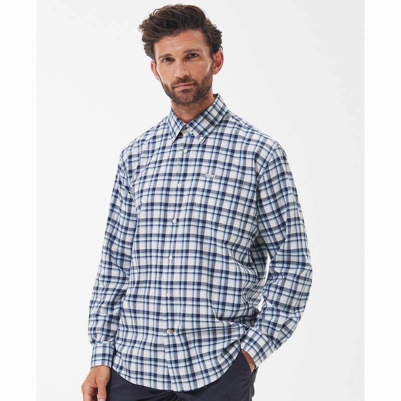 Barbour Turville Mens Regular Fit Shirt - Blue Exclusive Online Offer