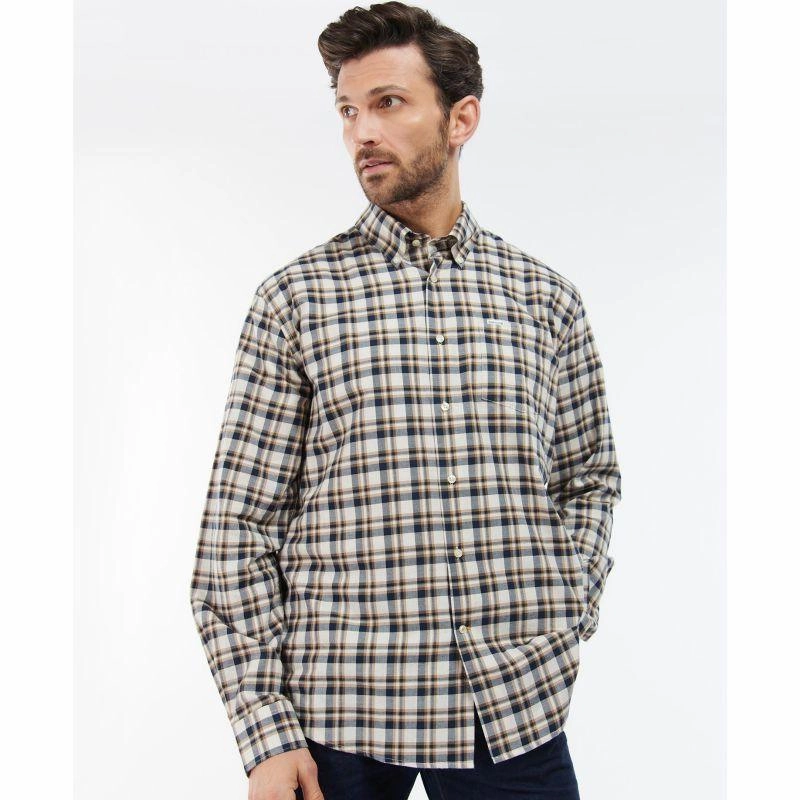 Barbour Turville Mens Regular Fit Shirt - Ecru Marl Sale Ending Soon Today Only Special