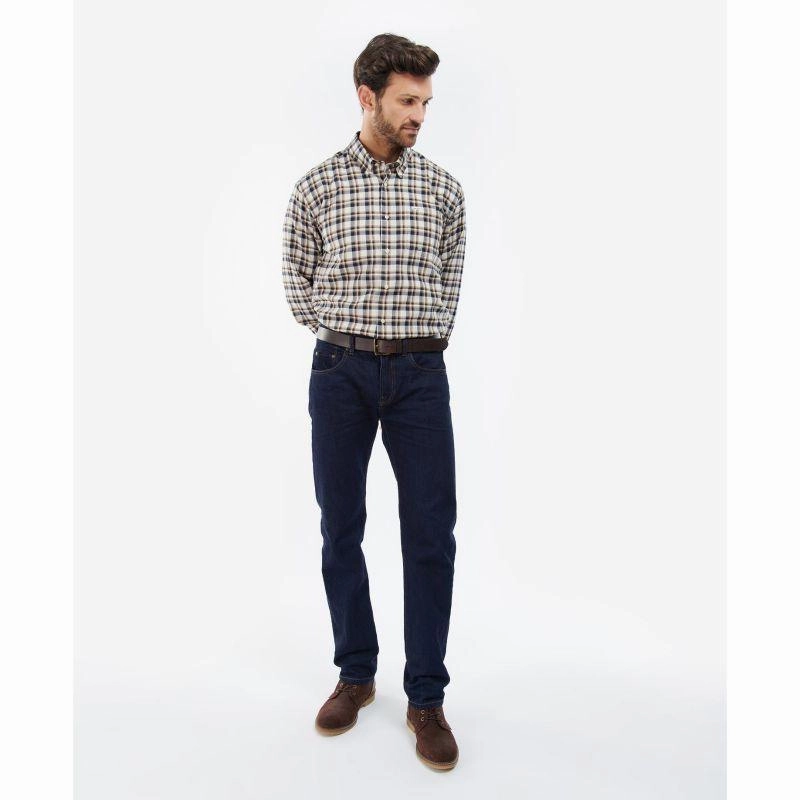 Barbour Turville Mens Regular Fit Shirt - Ecru Marl Shop Grab Savings