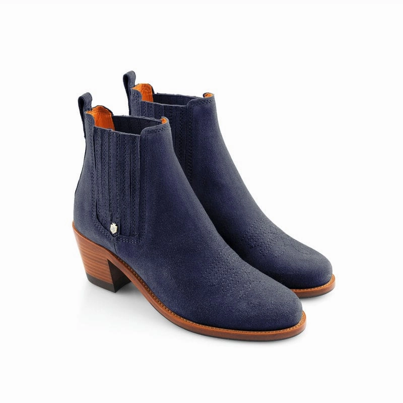 Grab It Now Trending Hot Picks Fairfax & Favor Rockingham Heeled Ladies Suede Ankle Boot - Ink