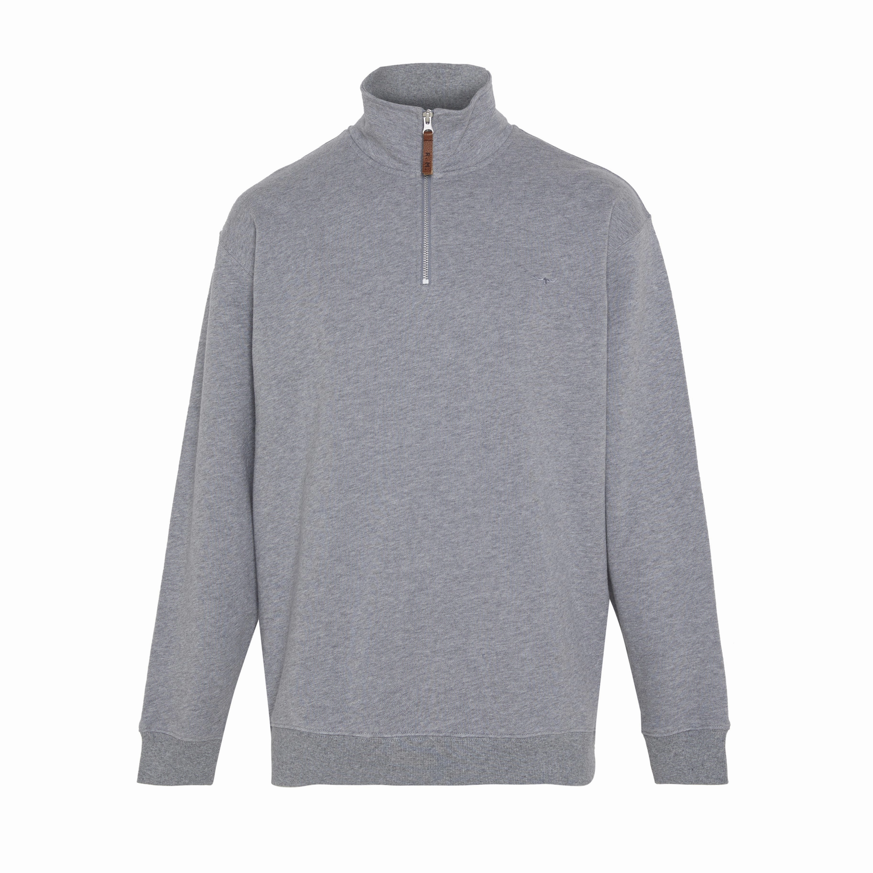 R.M.Williams Mulyungarie 1/4 Zip Mens Sweater - Grey Marle Instant Savings Inside Grab It Before Gone