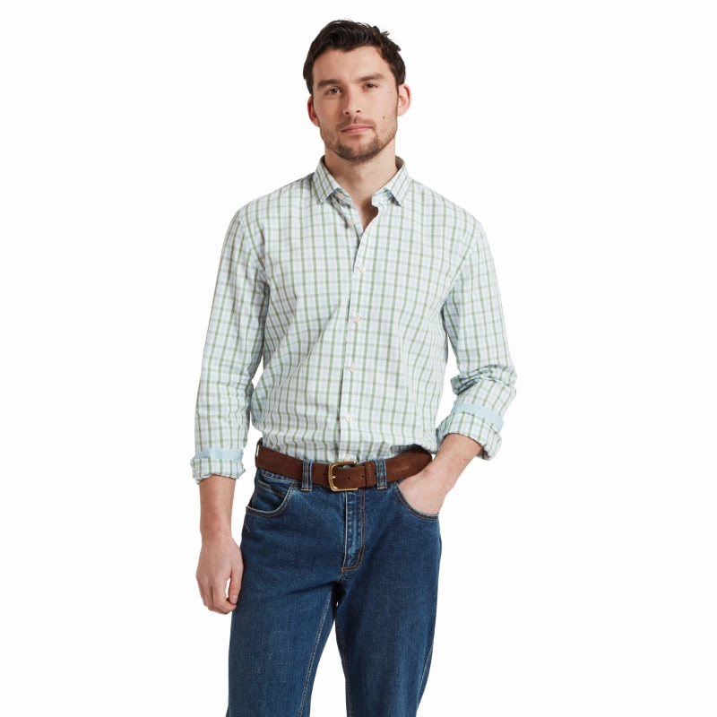 Schoffel Hebden Tailored Fit Mens Shirt  - Green/Blue Surprise Offer Now
