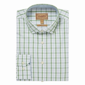 Mega Savings Now Schoffel Hebden Tailored Fit Mens Shirt  - Green/Blue