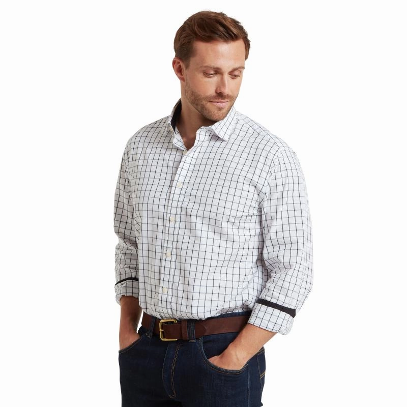 Best Price Today Schoffel Westminster Classic Mens Shirt - Navy Check