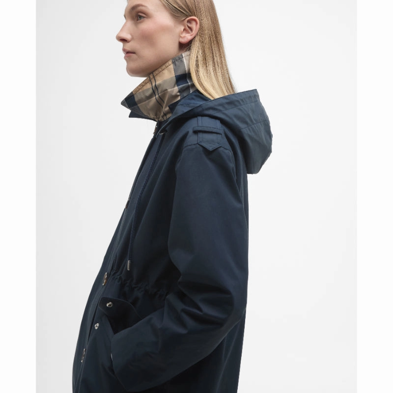 Shop Smart Deals Big Price Drop Barbour Fearne Waterproof Ladies Jacket - Navy/Sky Dress Tartan