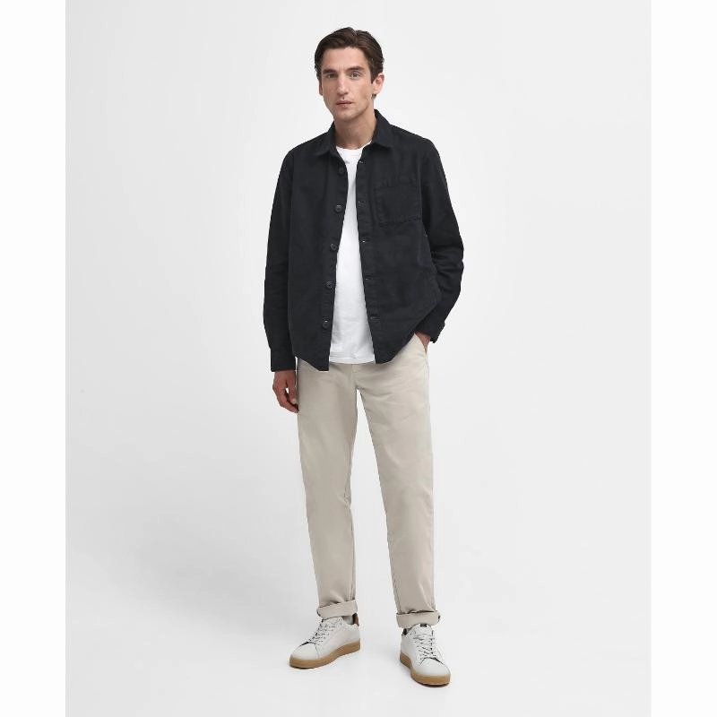 Online Exclusive Steal Barbour Tailored Washed Mens Overshirt - Navy