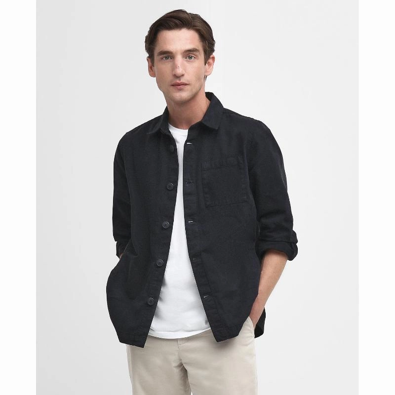 Barbour Tailored Washed Mens Overshirt - Navy Special Surprise Sale Todays Trending Deals
