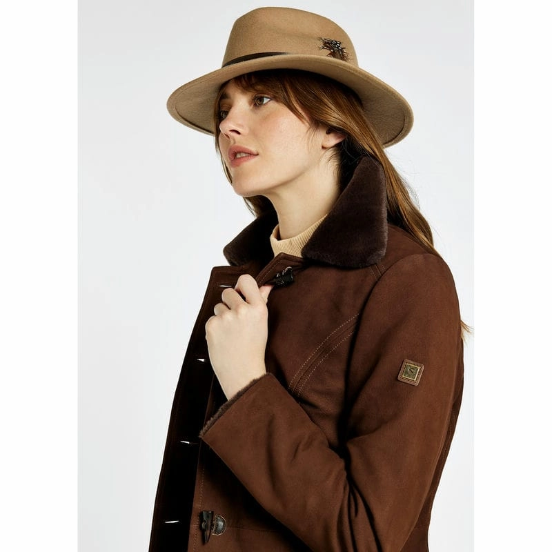 Dubarry Clarke Sherpa-Lined Ladies Leather Jacket - Walnut Clearance Sale Now Limited Time Sale