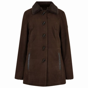 Last Chance Offer Special Steal Event Dubarry Clarke Sherpa-Lined Ladies Leather Jacket - Walnut