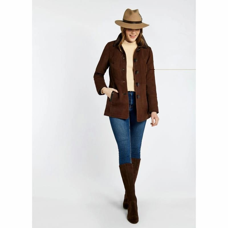 Dubarry Clarke Sherpa-Lined Ladies Leather Jacket - Walnut Dont Wait Save Grab It Before Gone