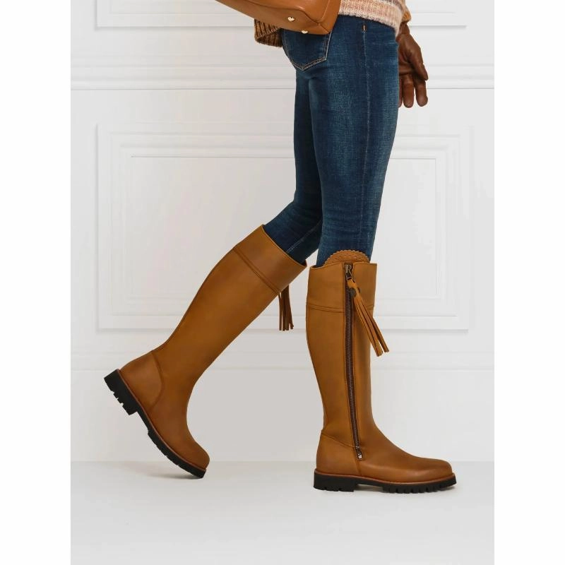 Hot Savings Alert Special Savings Today Fairfax & Favor Explorer Narrow Fit Ladies Waterproof Boots - Oak