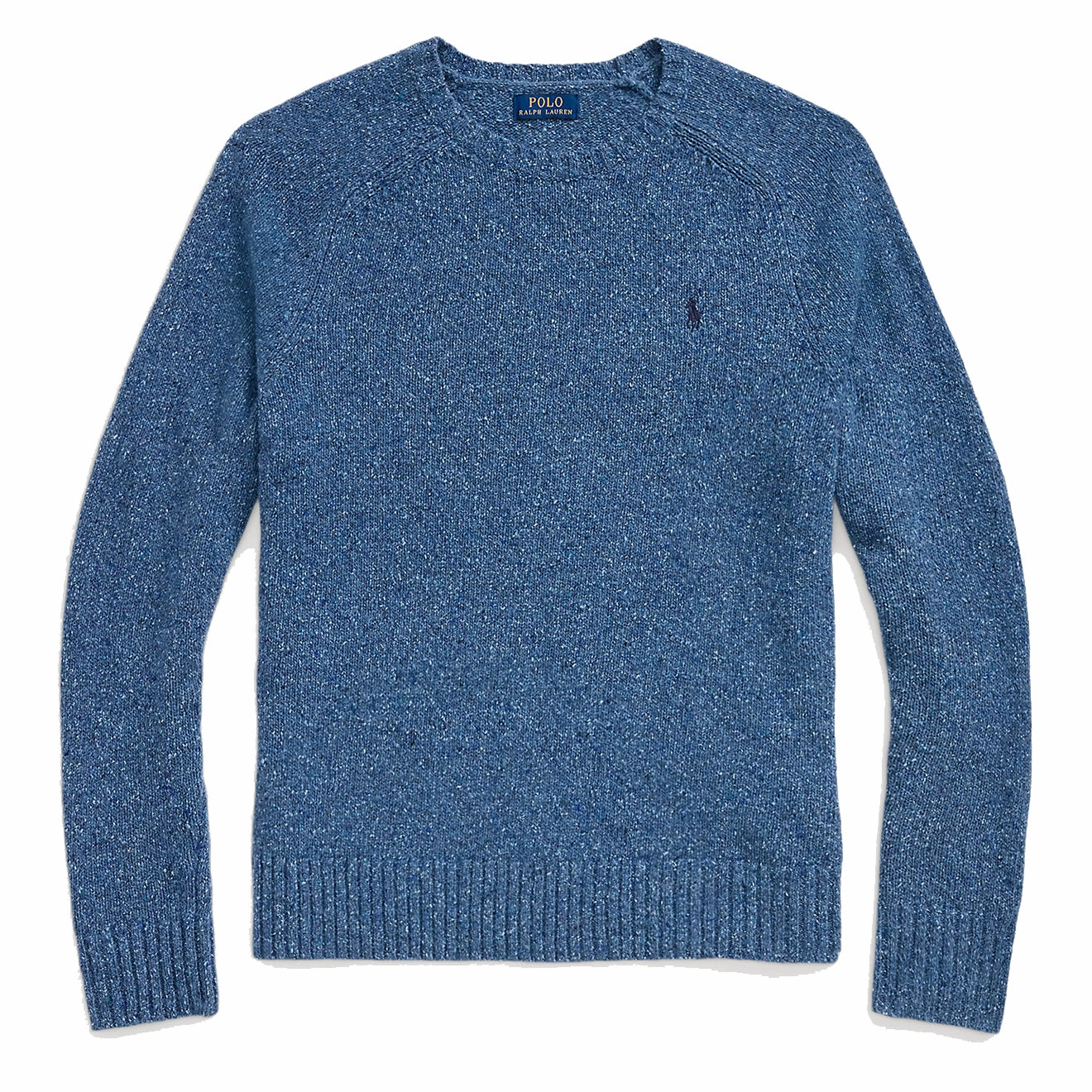 Polo Ralph Lauren Speckled Wool Blend Crew Neck Jumper Chambray Blue Donegal Hot Pick Online Special Price Today