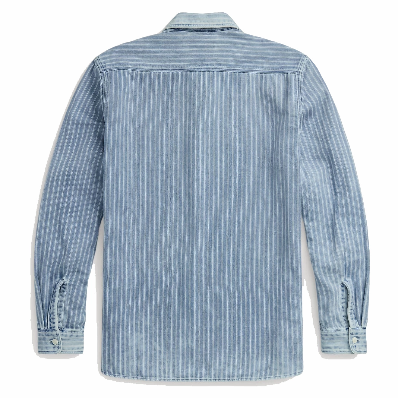 Rrl By Ralph Lauren Indigo Striped Double-Faced Workshirt Indigo Stripe Special Price Offer