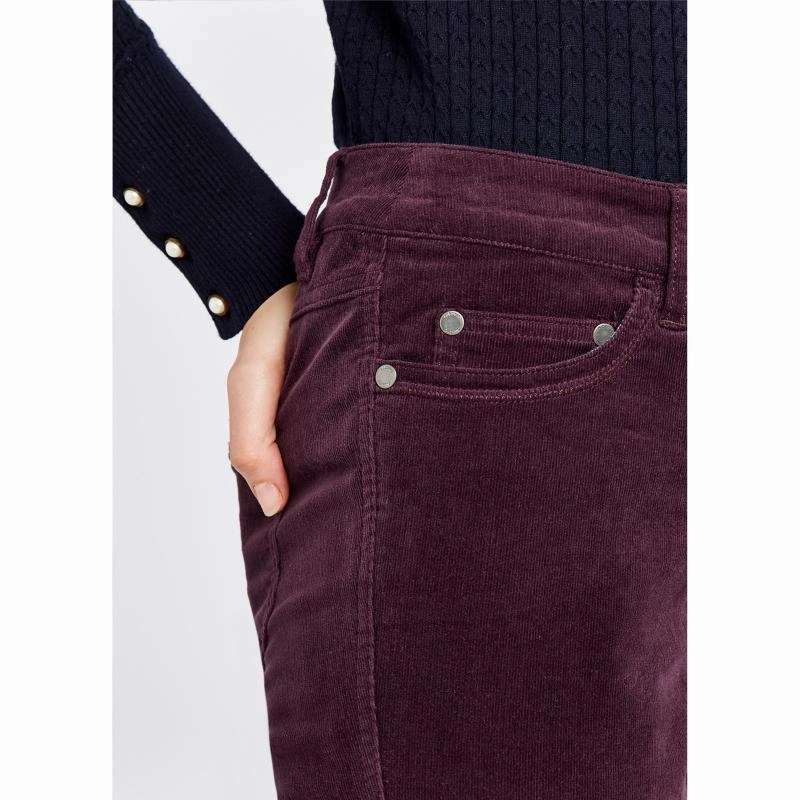 Dubarry Honeysuckle Ladies Stretch Pincord Jeans - Plum Today Only Hot Pick