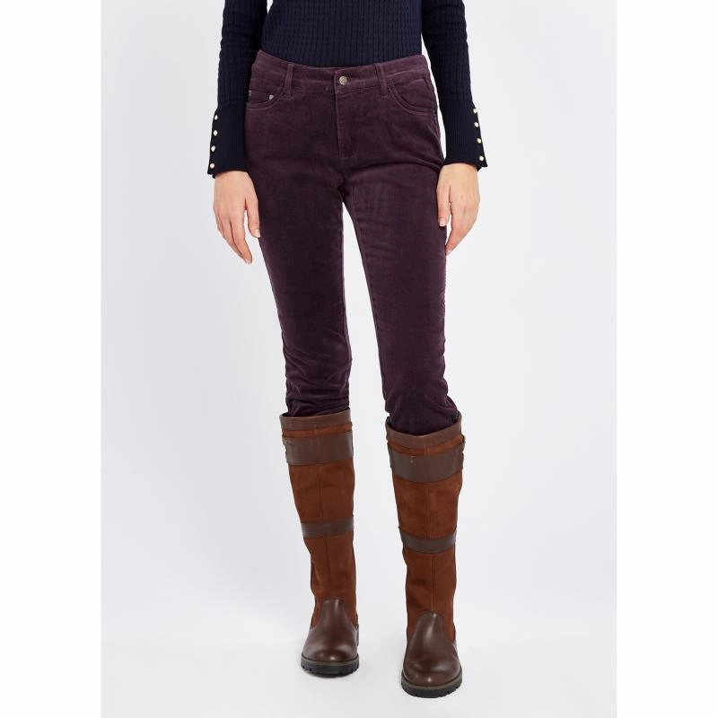 Dubarry Honeysuckle Ladies Stretch Pincord Jeans - Plum Shop the Savings Now Online Exclusive Steal
